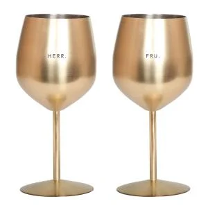 Vinglass stål HERR & FRU 45 cl 2 stk gull v:6511324 Vinglass stål HERR & FRU 45 cl 2 stk gull v:6511324