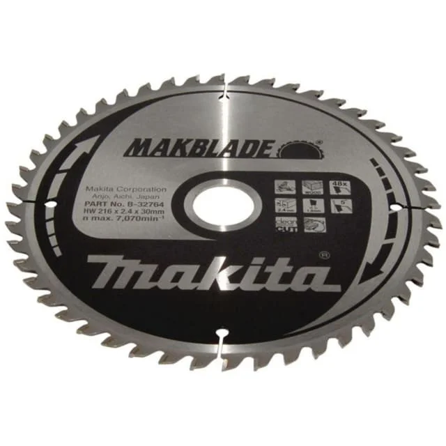 Makita sirkelsagblad HM tre, Ø216×30 mm 48t | B-32764 Makita sirkelsagblad HM tre, Ø216×30 mm 48t | B-32764