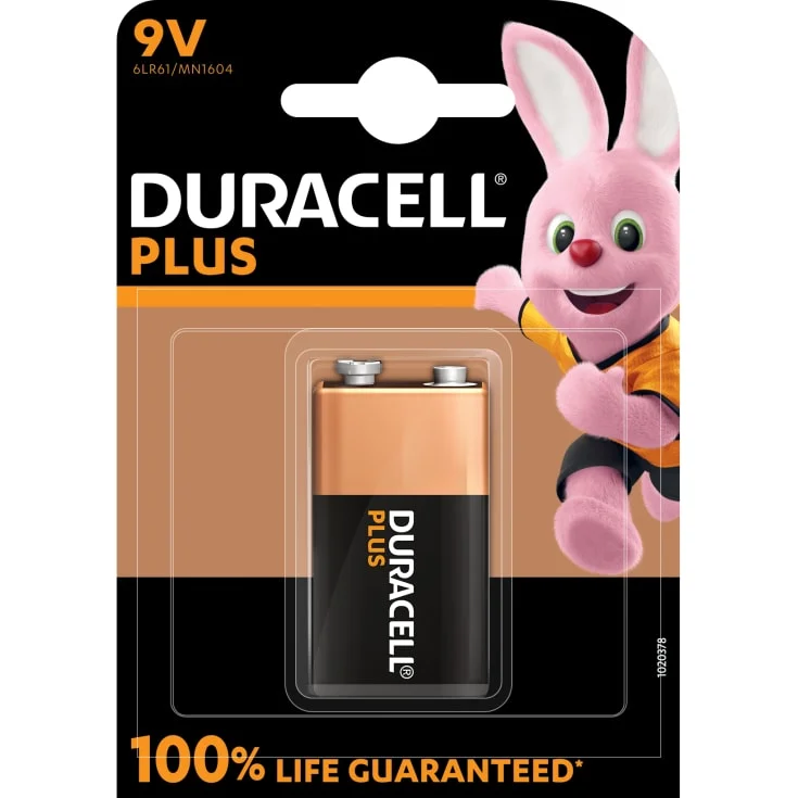 Duracell Plus 9V batteri, 1 stk. | 2936 Duracell Plus 9V batteri, 1 stk. | 2936