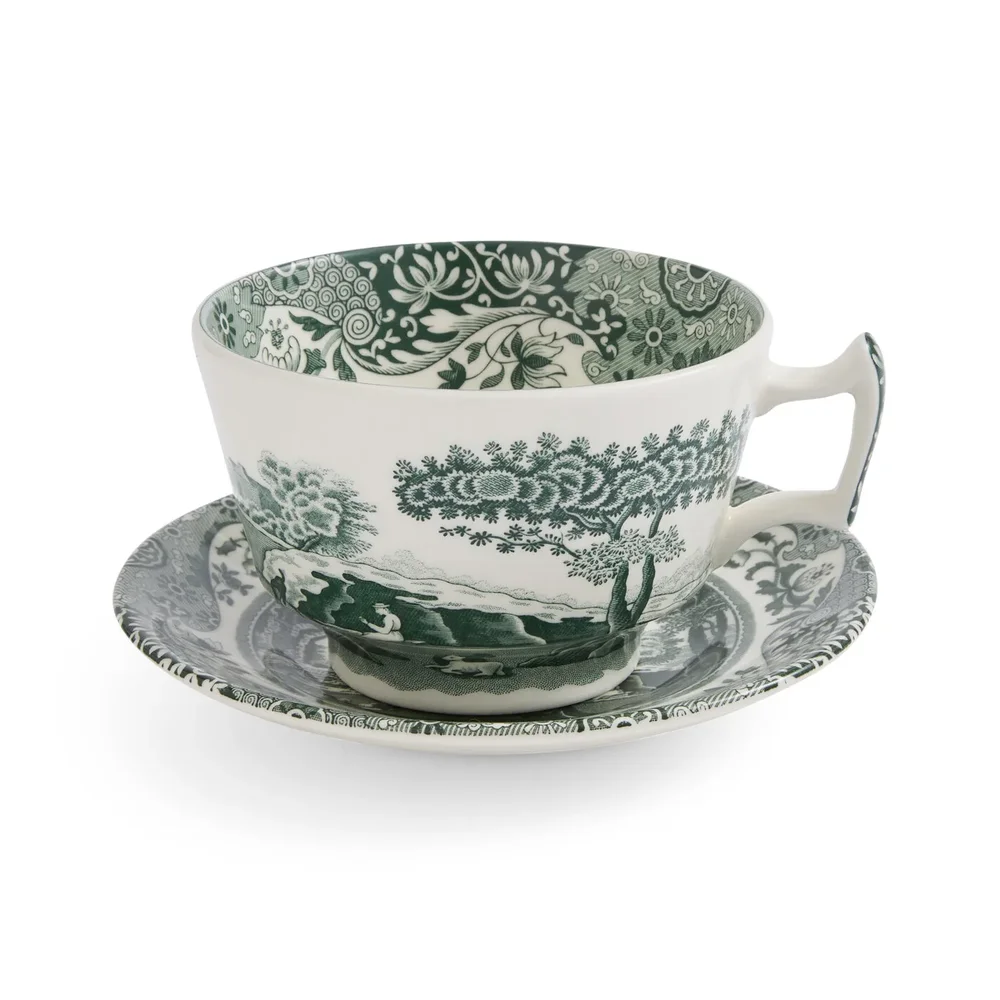 Heritage Green Italian kopp med fat v:9140340