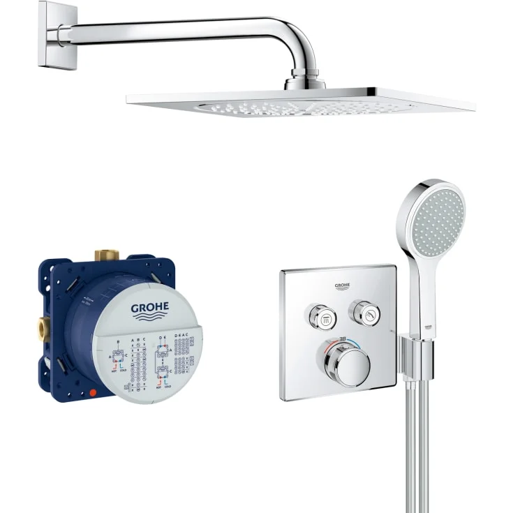 Grohe Grohtherm SmartControl 250 dusjsett, vannbesparende, krom | 34742000 Grohe Grohtherm SmartControl 250 dusjsett, vannbesparende, krom | 34742000
