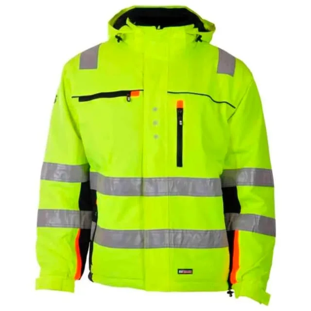 Bekken & Strøm Bergset vinterjakke, HiVis kl.3, unisex, str. XS, gul/sort | 27302536