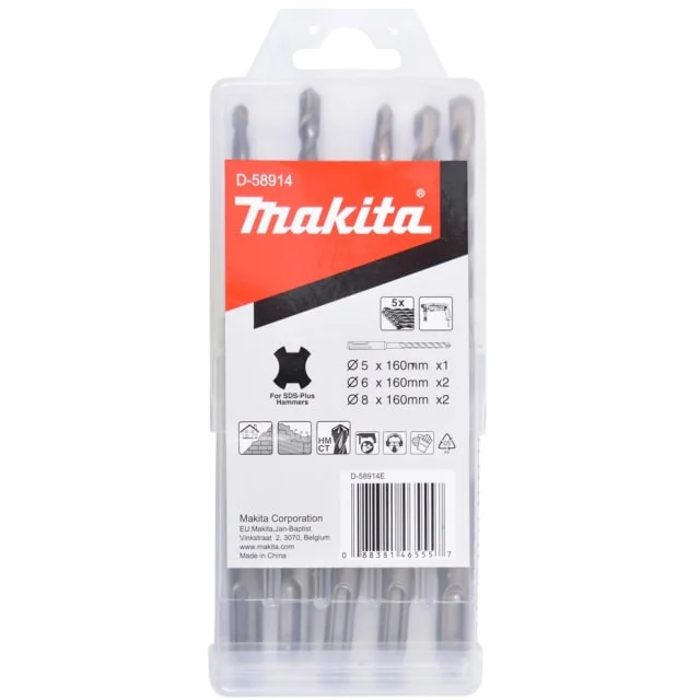 Makita SDS+ borbitsett med 5 bor | D-58914