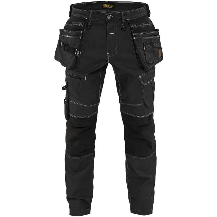 Blåkläder Workwear X1900 håndverkerbukser med 2-veis stretch, sort/hvit, str. C52 | 1990-1141-9900_C52