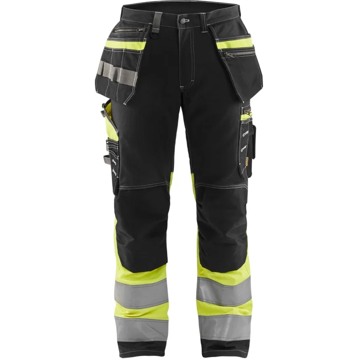 Blåkläder Workwear 1794 håndverkerbukser med 2-veis stretch, hi-vis gul/sort, str. C62 | 1794-1370-9933_C62