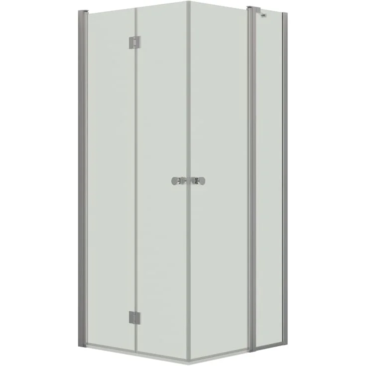 Dansani Match dusjhjørne, modell B+C, 89x89 cm, klart glass, satin profil | MODEL5-90X90-KLART