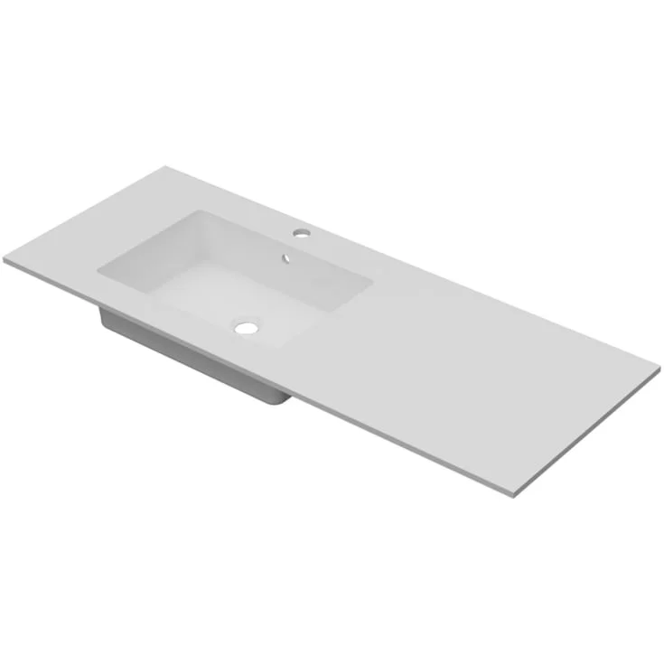 Linn Bad Corianplate med EIR servant, 120x46 cm, uten overløp, venstre, hvit matt | 3812CV4