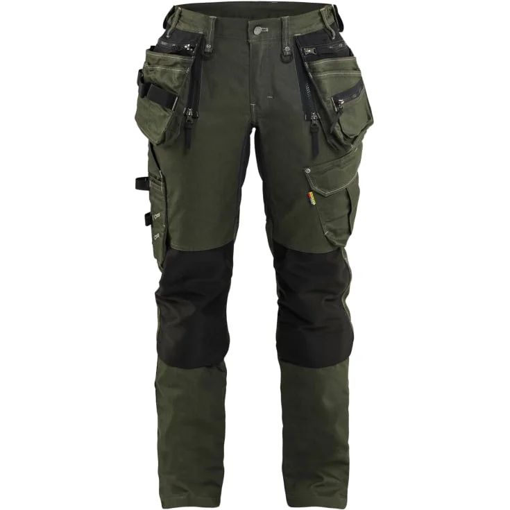 Blåkläder Workwear X1900 håndverkerbukser med 2-veis stretch, dame, grønn/sort, str. D19 | 7990-1141-4298_D19