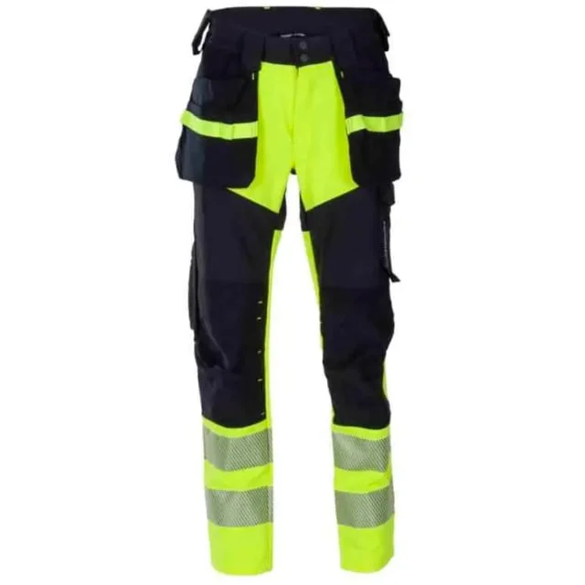 Bekken & Strøm Lillehammer håndverksbukse, kl.1, dame, str. C44, gul/sort, HiVis | 607726