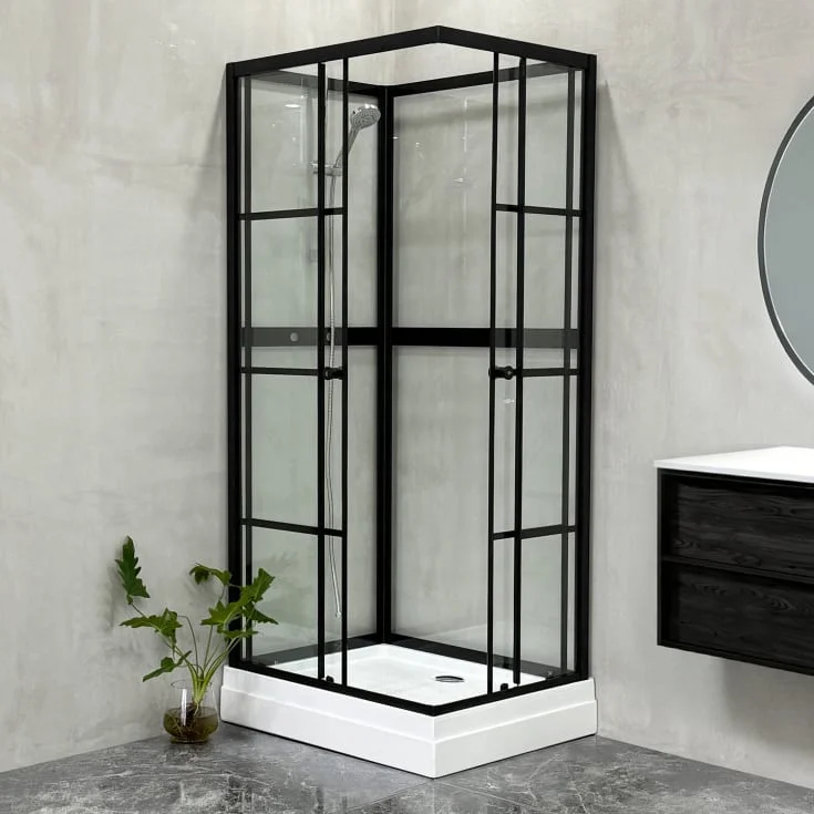 Bathlife Betrakta dusjkabinett, 70×90 cm, sort matt/klart glass | 40960662 Bathlife Betrakta dusjkabinett, 70×90 cm, sort matt/klart glass | 40960662
