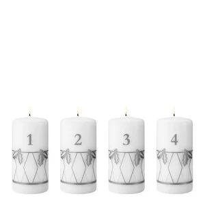 2026 adventslys 12,5 cm 4 stk sølvtrykk v:9950131 2026 adventslys 12,5 cm 4 stk sølvtrykk v:9950131