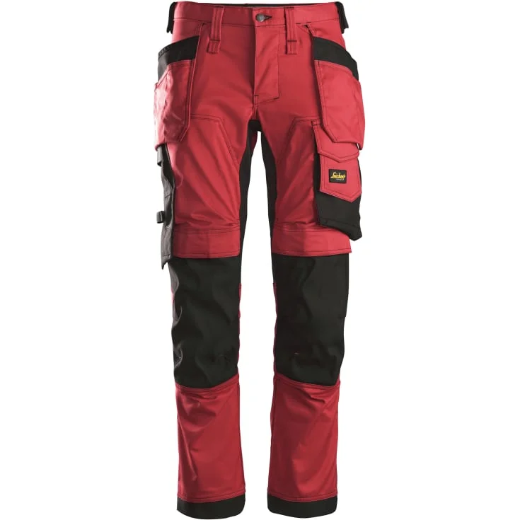 Snickers 6241 AllroundWork arbeidsbukse med stretch, rød/sort, str. 56 | 6241-1604_56