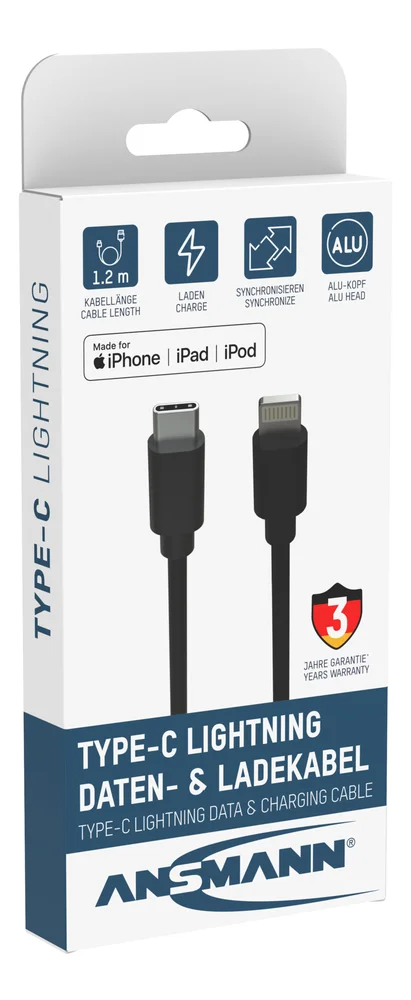 Ladekabel USB-C til Lightning 1,2m v:7720864
