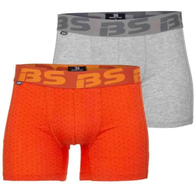 Bekken & Strøm Skrukkelia boxershorts, unisex, str. 2XL, grå/oransje | 27302483