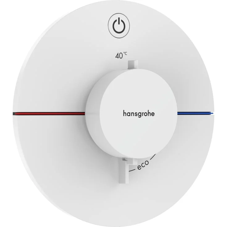 Hansgrohe ShowerSelect Comfort S dusjtermostat, med 1 uttak, matt hvit | 15553700 Hansgrohe ShowerSelect Comfort S dusjtermostat, med 1 uttak, matt hvit | 15553700