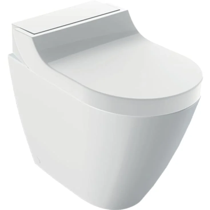 Geberit AquaClean Tuma Comfort gulvstående dusjtoalett, setevarme, hvit glass/hvit | 146.310.SI.1