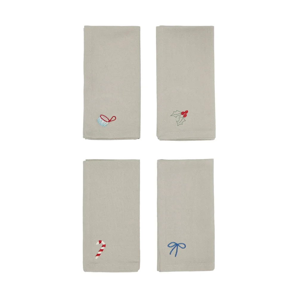 Christmas bomullsserviett 45×45 cm 4 stk v:2592386 Christmas bomullsserviett 45×45 cm 4 stk v:2592386