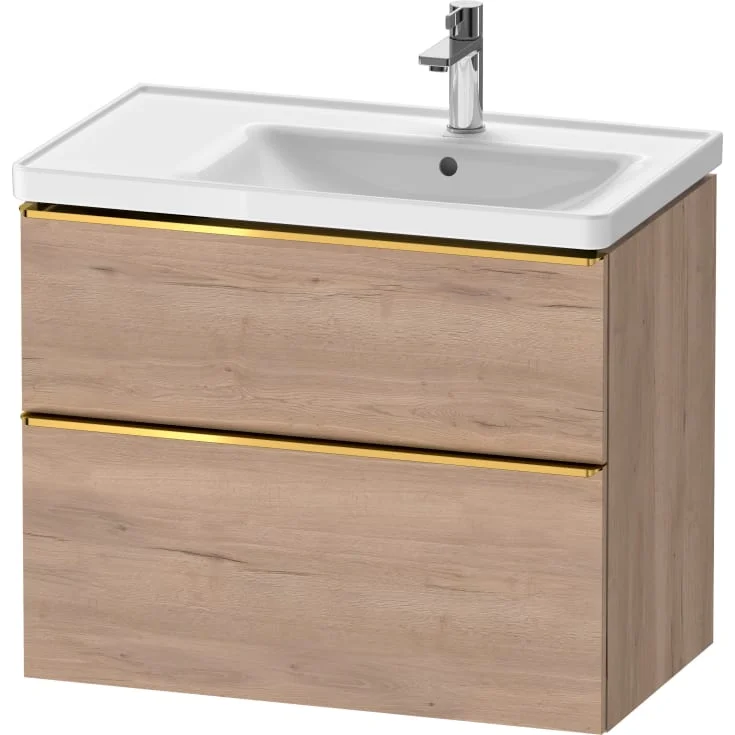 Duravit D-Neo servantskap, 78,4×45,2 cm, marmorert eik/gull | DE4358034550000