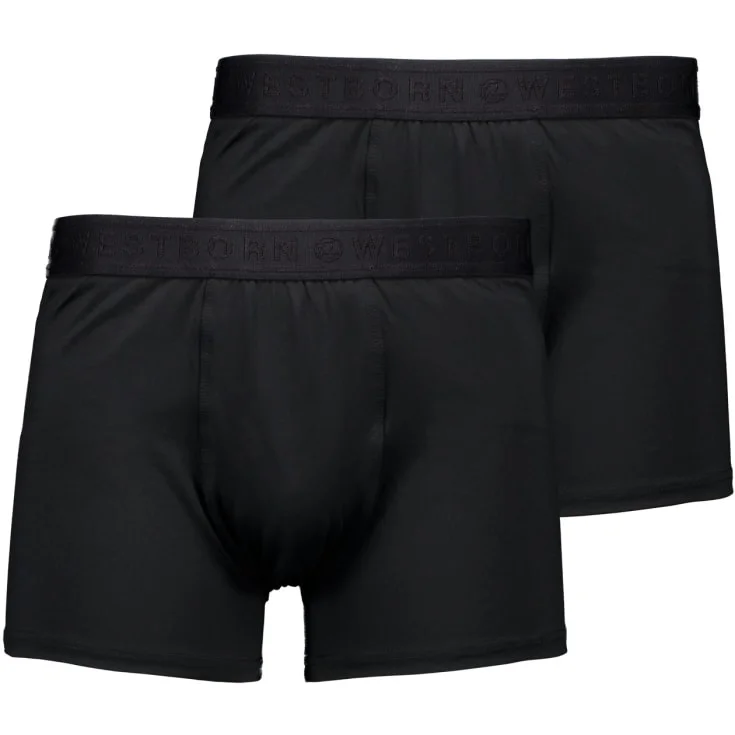 Westborn boxershorts i microfiber, 2-pak, sort, str. 5XL | 061003-09_5XL