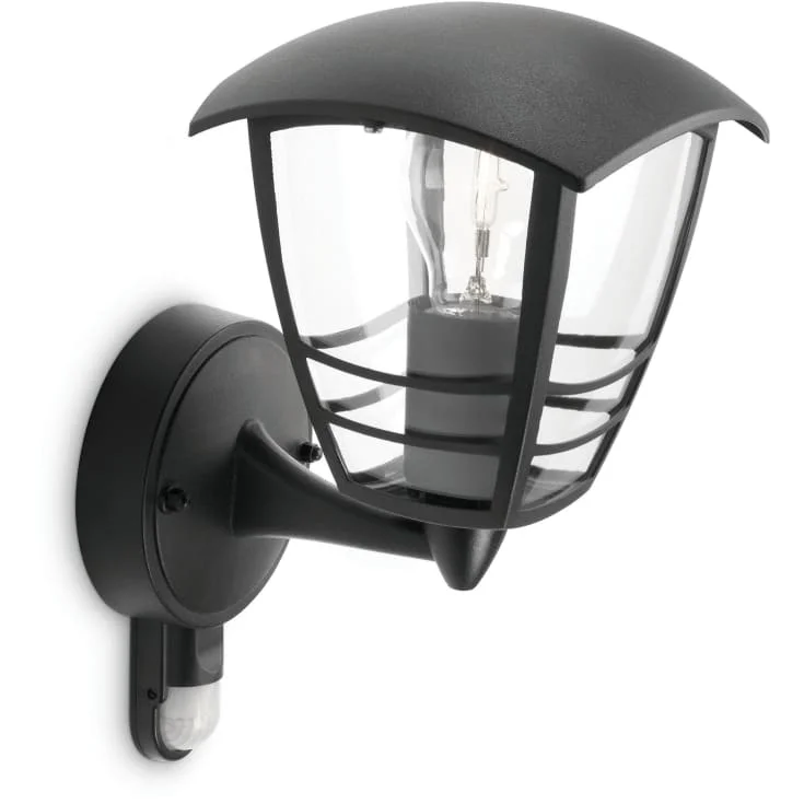 Philips myGarden Creek Up vegg utelys med sensor, svart | 915002791102
