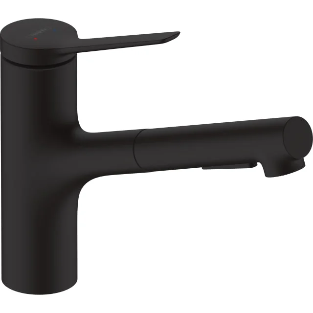 Hansgrohe Zesis M33 kjøkkenarmatur, uttrekkbar tut, matt sort | 74803670