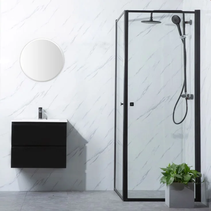 Bathlife Profil dusjhjørne 70×70 cm, klart glass, sort matt profil | 401053538 Bathlife Profil dusjhjørne 70×70 cm, klart glass, sort matt profil | 401053538