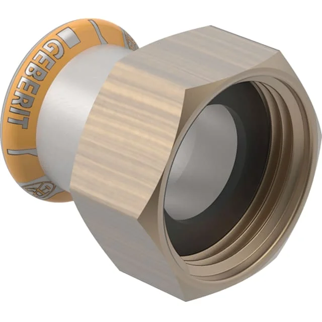Geberit Mapress Therm rustfri overgangsmuffe, med omløper, til varmesystem, 42 mm x 2 1/4" | 45052