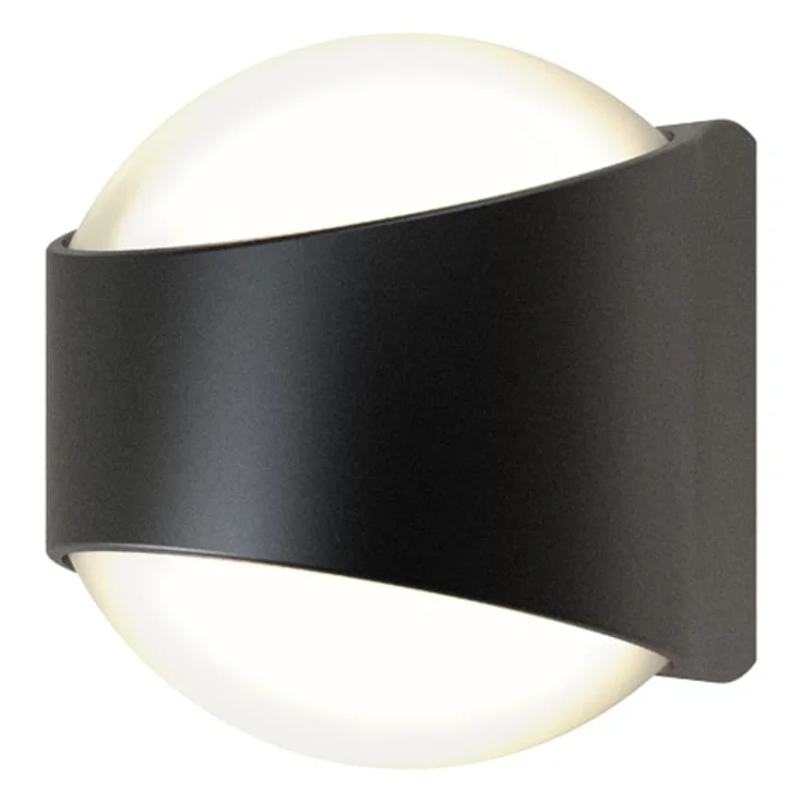 Ansell Lighting Misano Round utelys vegg, 4000K, svart | AMISACU/BL/CW